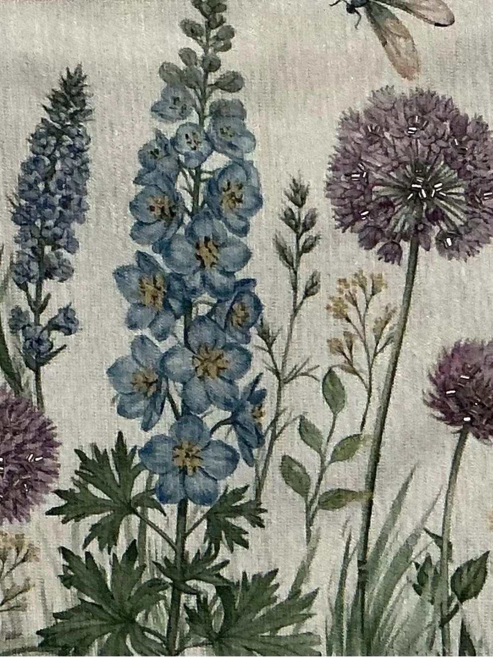 Cynthia Rowley Purple & Blue Beaded Floral Placemats.  Set of 4